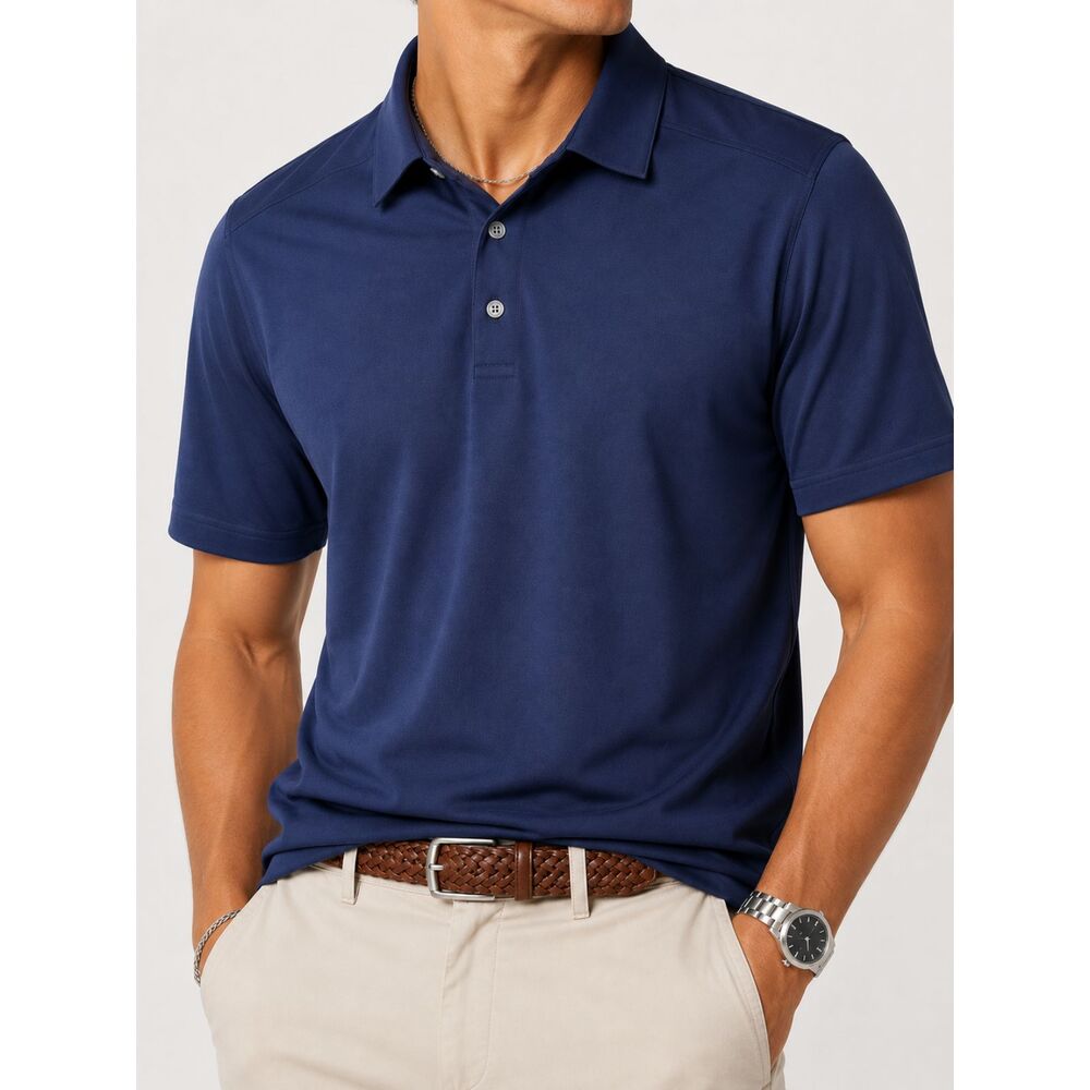 Callaway Golf Polo Shirt Men's Medium Blue Performance Short Sleeve Golf Casual